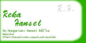 reka hansel business card